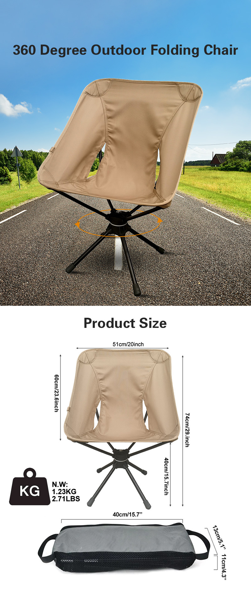 Multi-functional Folding Swivel Chair