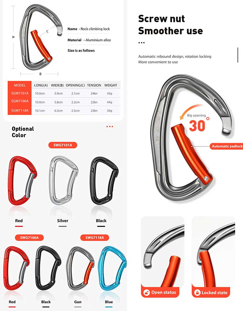 Hiking Carabiner Hook Hiking Carabiner Hook