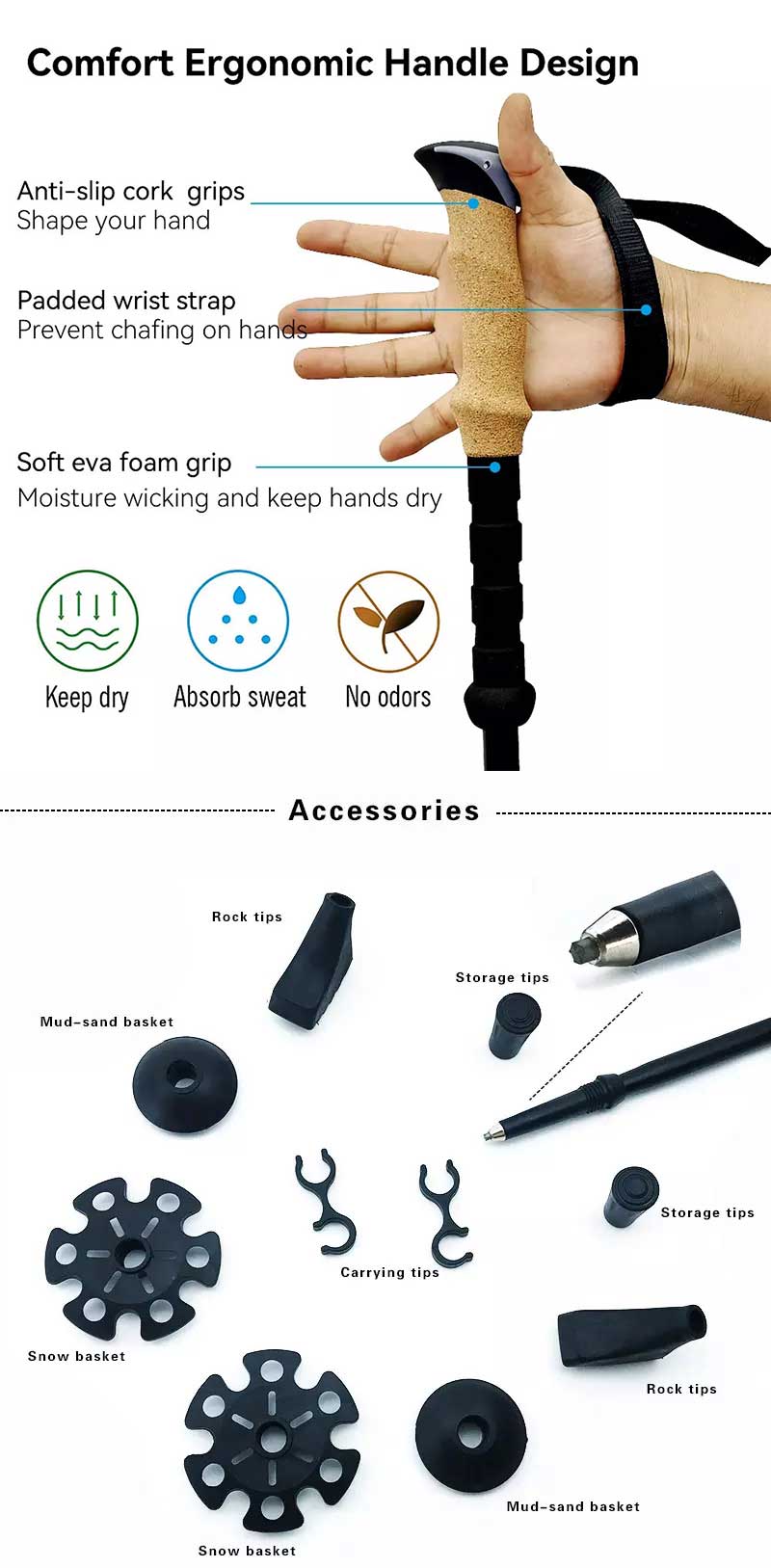 telescopic trekking poles