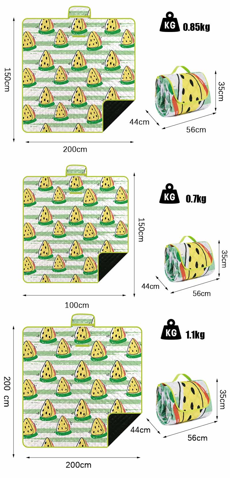 washable picnic mat Custom