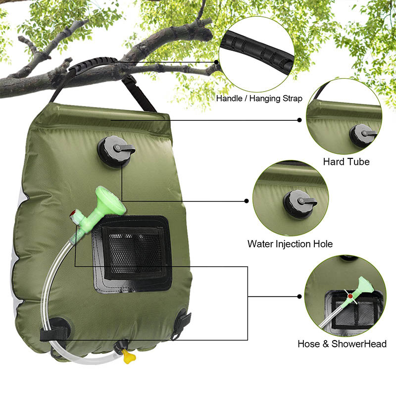 Shower bag for shower tent