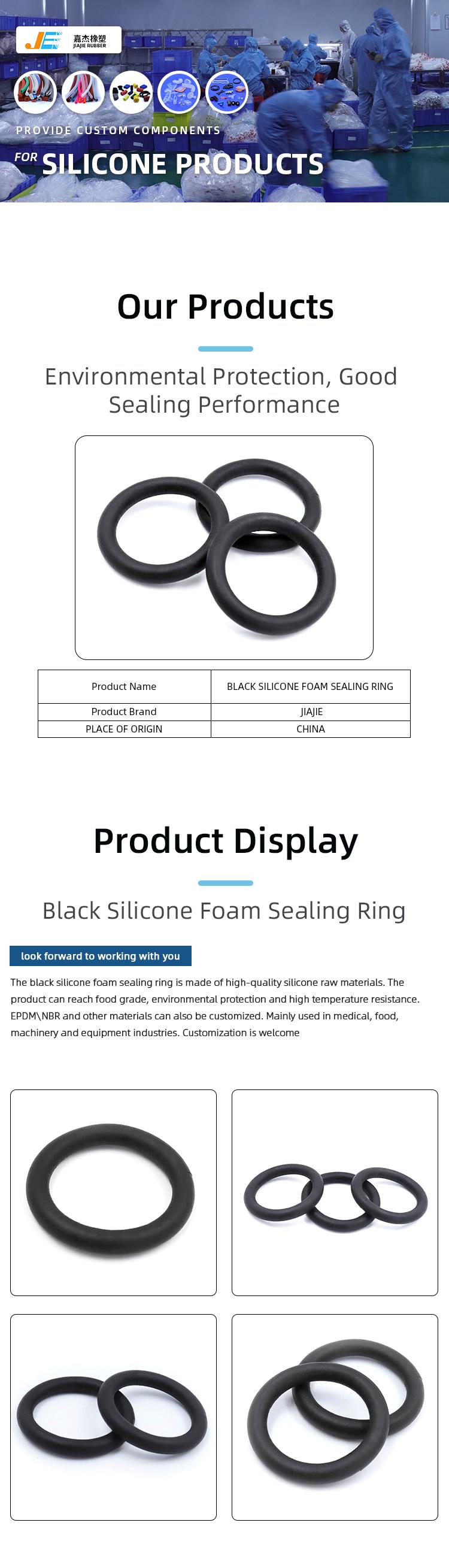 Wholesale Black Silicone Foam Sealing Ring