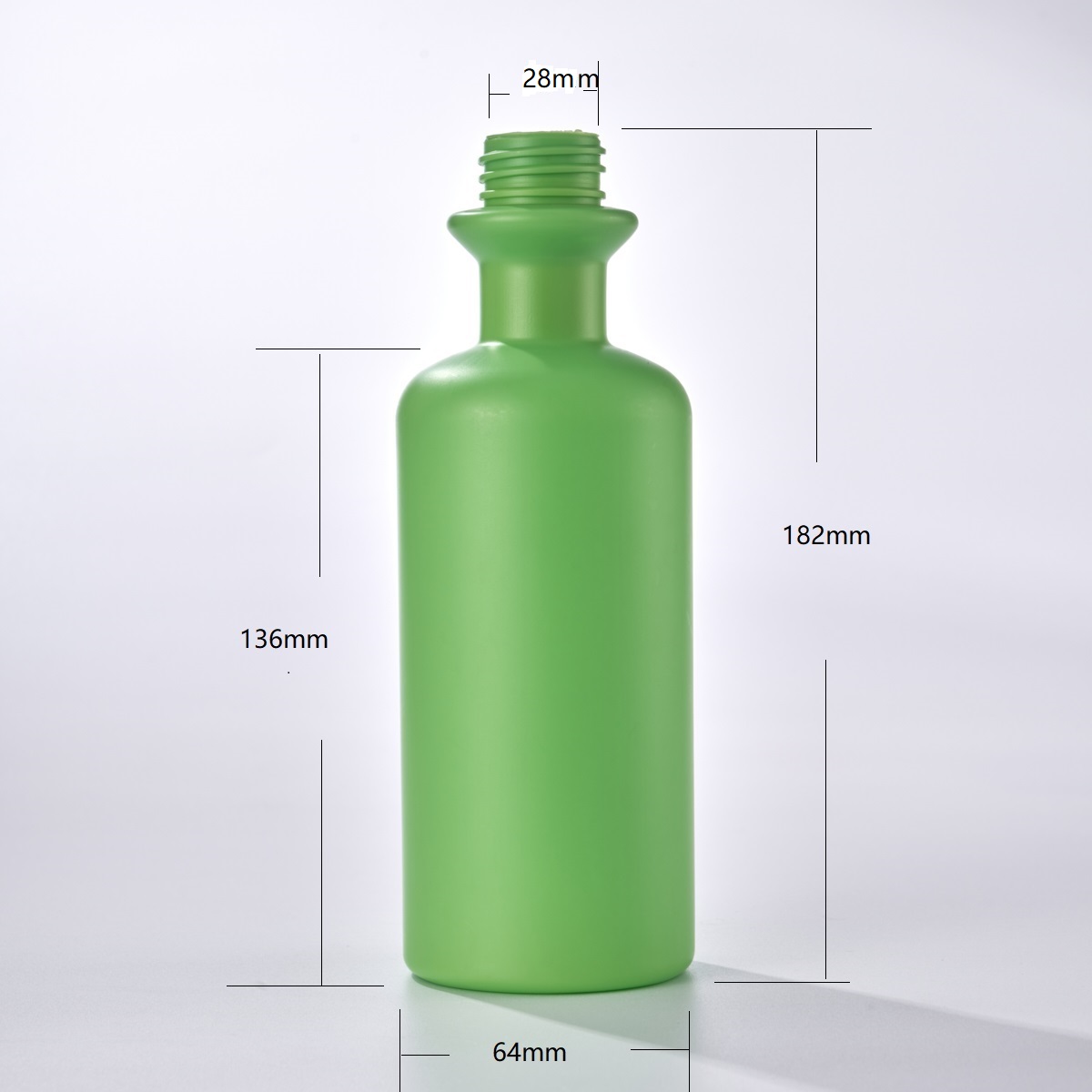 400ml Eco friendly empty PE plastic Bottle Green shampoo bottles