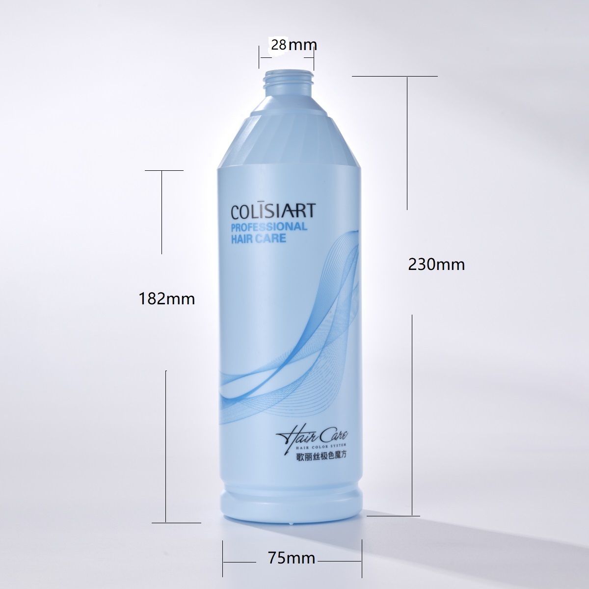 800ml big capacity Eco friendly empty PE plastic Bottle blue shampoo bottles