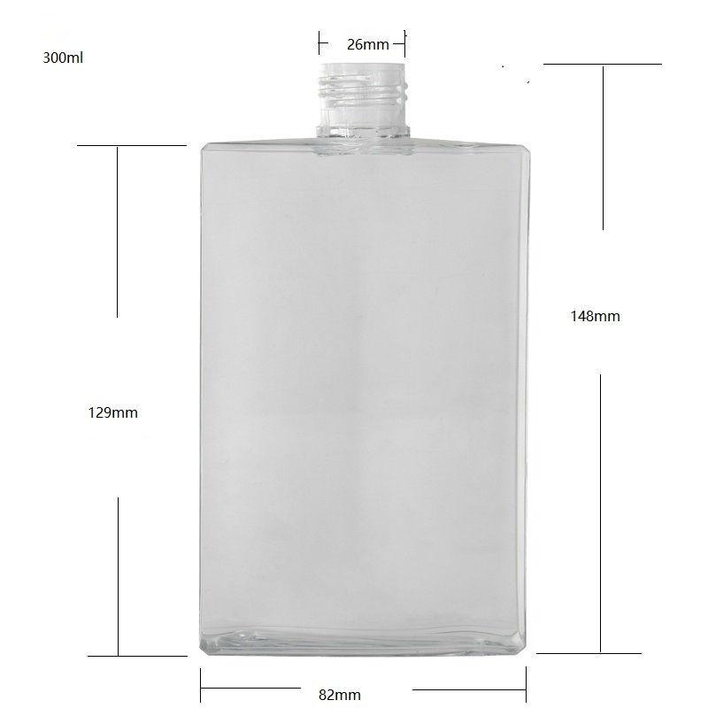 180ml Flat square cosmetic packaging bottle squeeze bottle with flip top cap