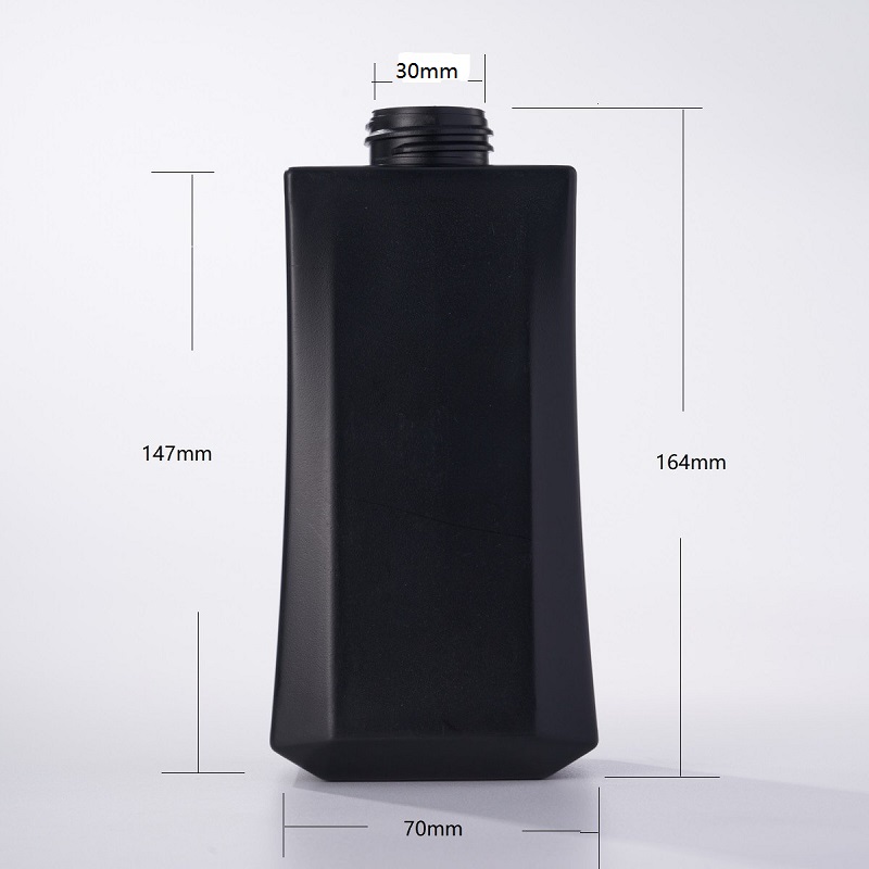 550ml Flat Black HDPE Sunscreen Tanning Oil Packaging Squeeze Cosmetic Plastic Bottle