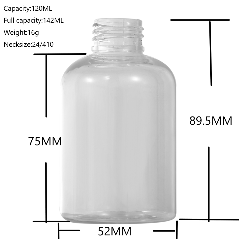 120ml 4oz empty boston round pet plastic bottles container
