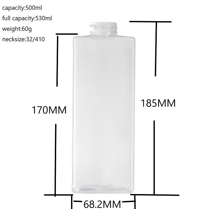 100ml rectangular PET plastic packaging bottle containers
