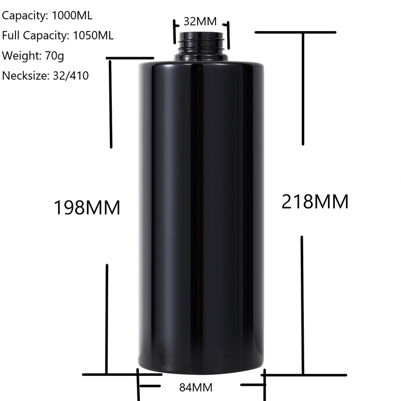 1000ml cylinder plastic pump packaging bottle containers