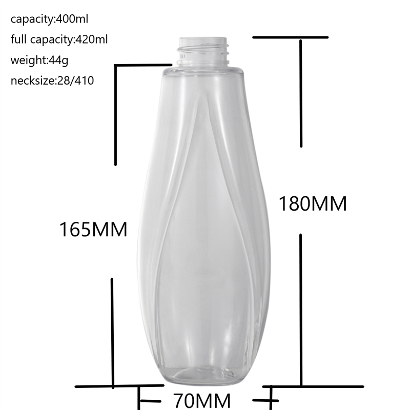 400ml clear pet plastic body lotion packaging bottle container