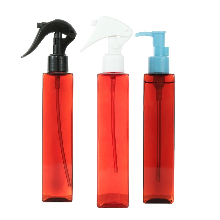 200ml Household Shampoo Hair Conditioner Bottle PET Square Cosmetic Pump Pressing Plastic Bottle