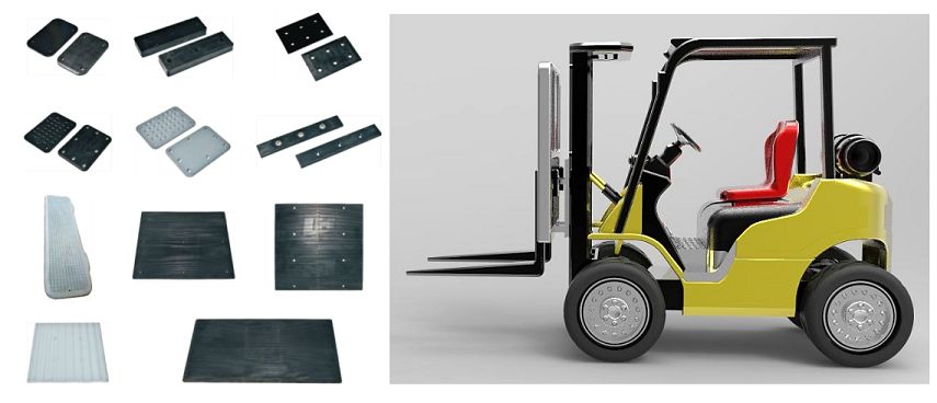 Black Forklift Rubber Metal Splint Parts Black Forklift Rubber Metal Splint Parts