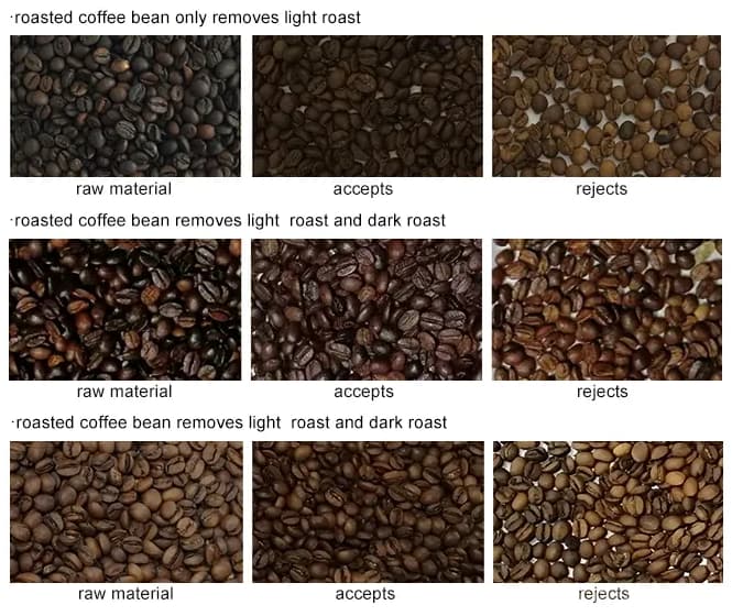 roasted coffee bean color sorter