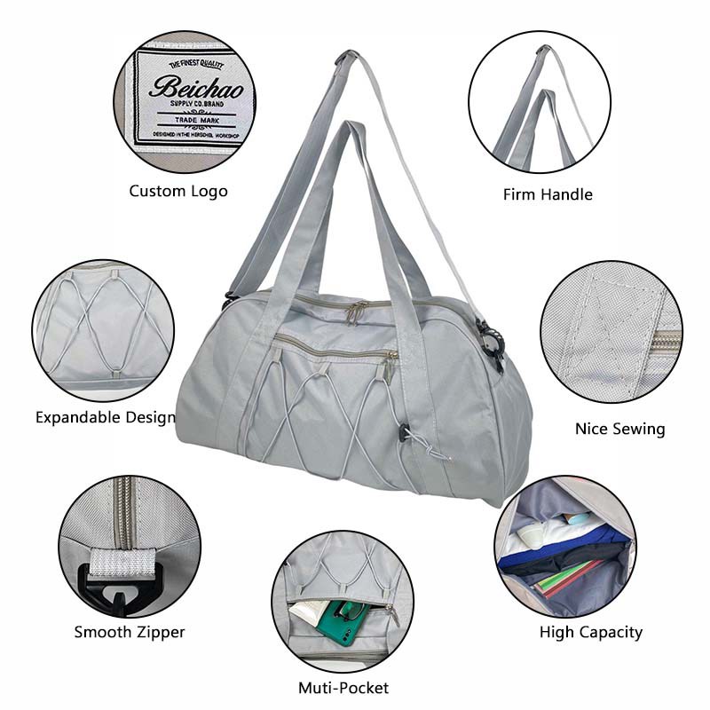 Overnight Duffle Bag With String Design Overnight Duffle Bag With String Design