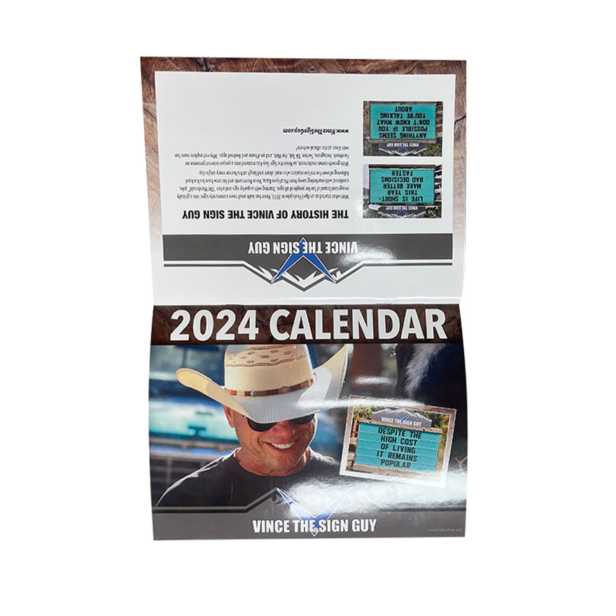 2024 Wholesale Custom Wall Creative New Plan Book Printing Vertical Clamshell Calendars