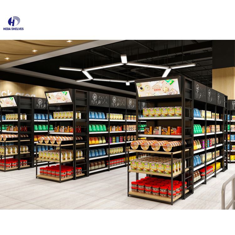 hypermarket shelves