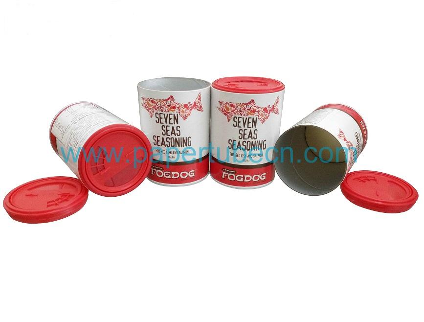 Red Fish and Salmon Seasoning Packaging Spice Shaker Paper Tube Red Fish and Salmon Seasoning Packaging Spice Shaker Paper Tube