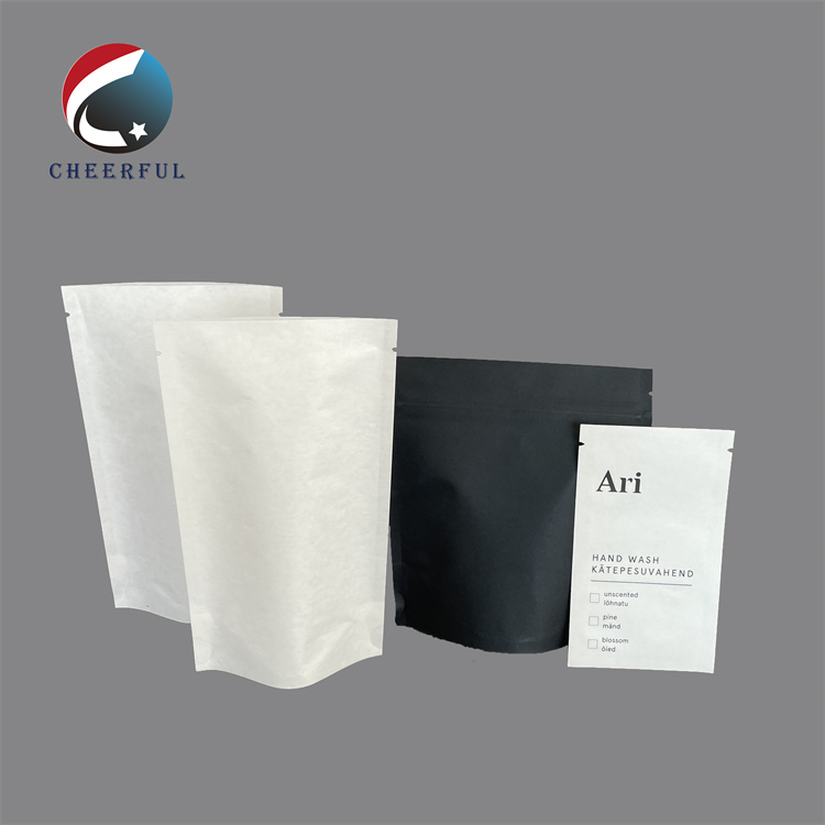 OEM Cosmetic White Paper Bags White Paper Pouch Biodegradable