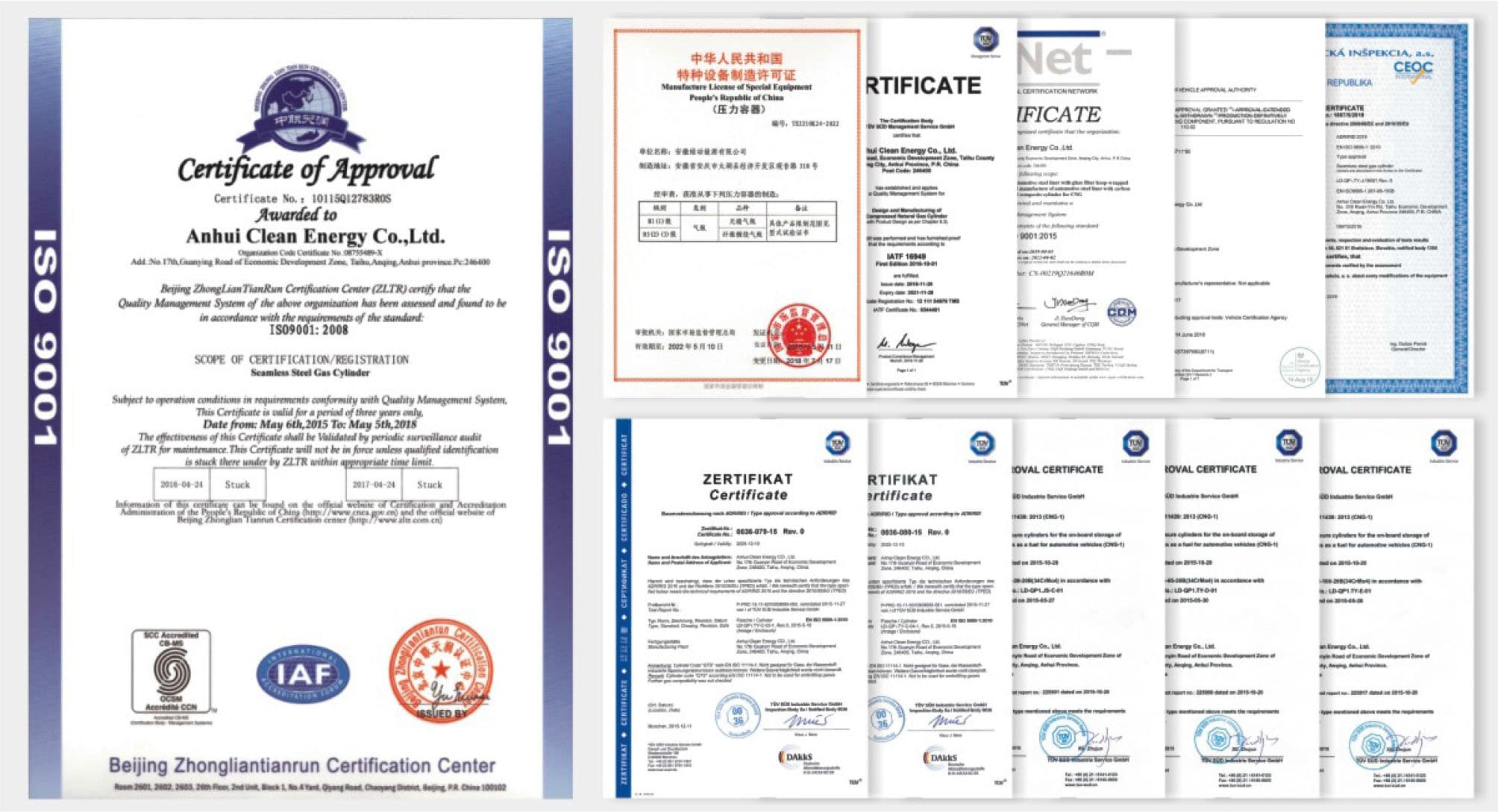 certificate Certificate of CNG cylinders
