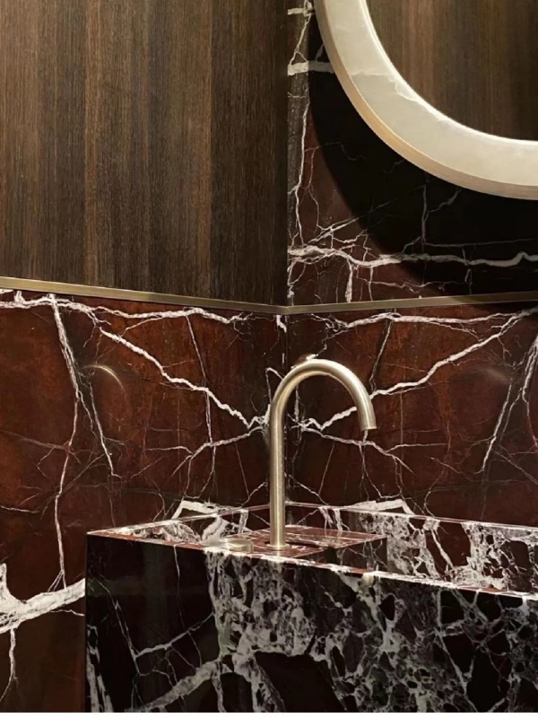 Rosso Levanto Marble vanity
