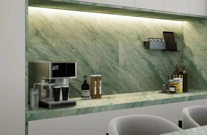 Gaya Green Quartzite backsplashes
