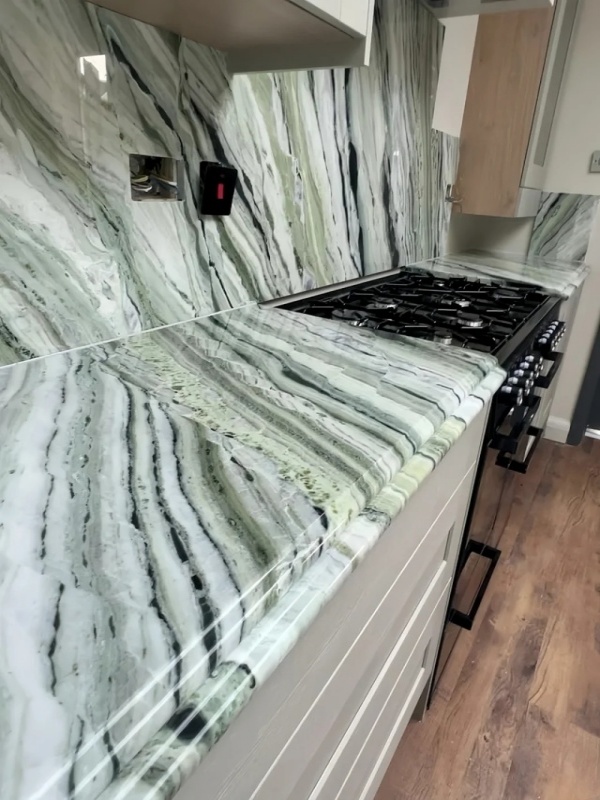 Verde Prato Marble kitchen countertops