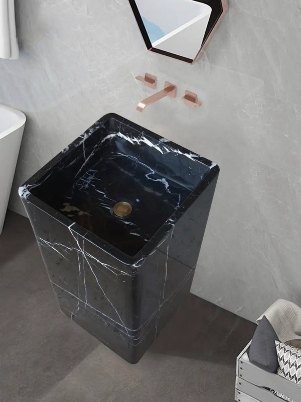 Nero Marquina Marble square basin