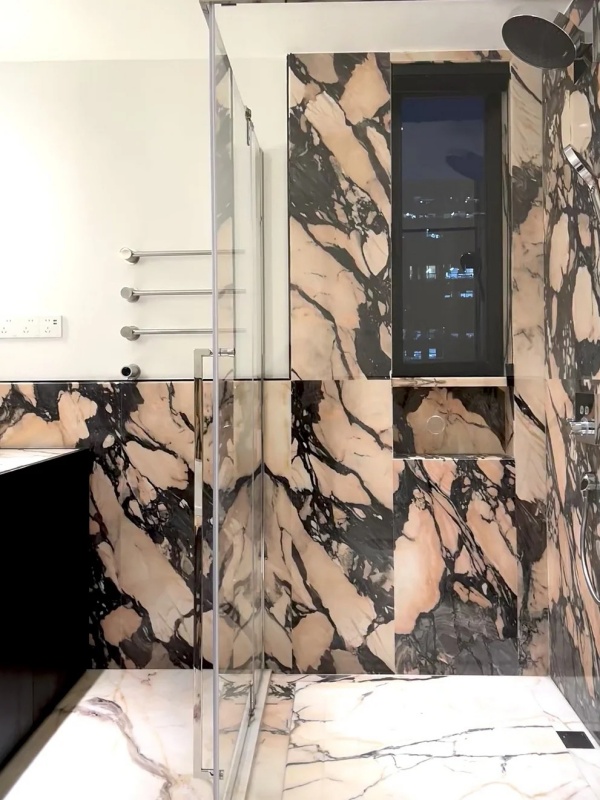 Calacatta Rosa Marble bathroon wall tiles
