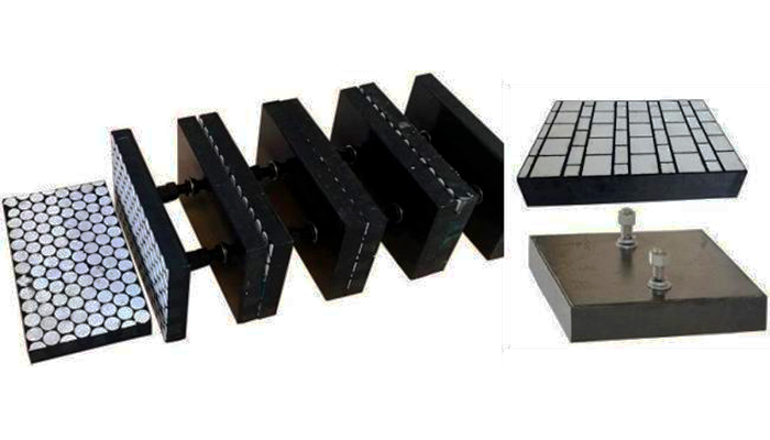 Ceramic Rubber Composite Lining with Steel Backing Plate and Studs