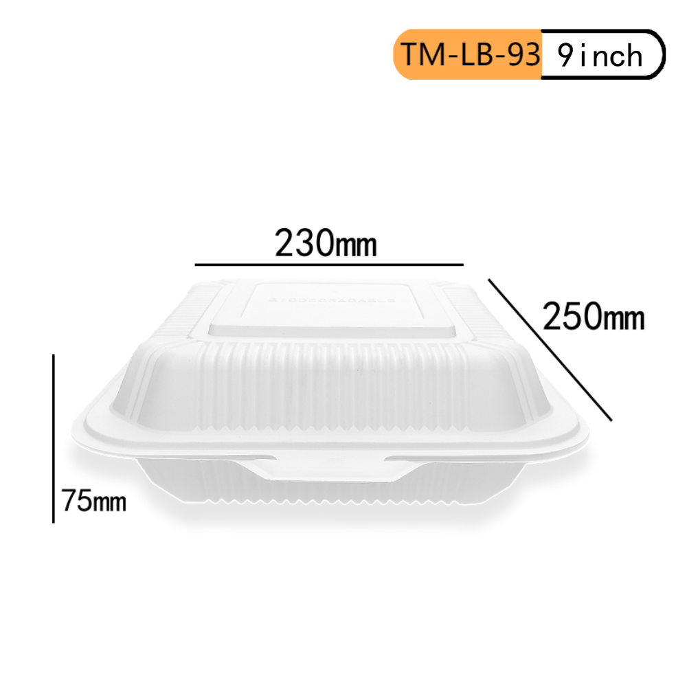 9inch 3 compartments Cornstarch Clamshell 9inch 3 compartments Cornstarch Clamshell