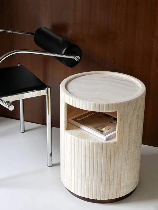 Ivory White Onyx side tables