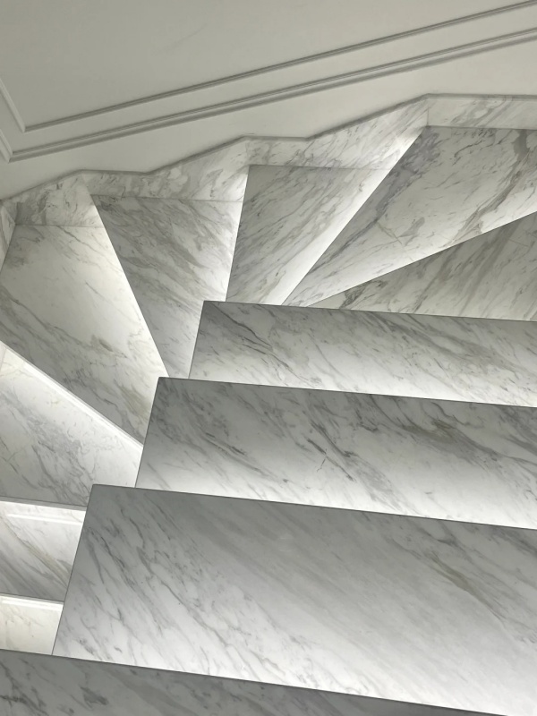 volakas marble stairs