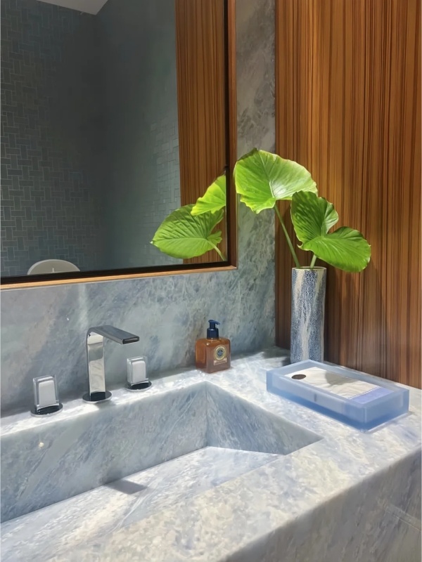 Iceberg Blue Quartzite vanity