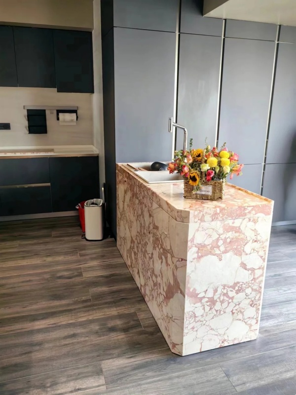 Breccia Perniche Marble island bar