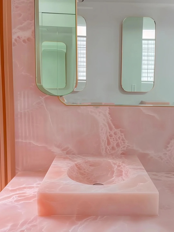 pink onyx bathroom basin