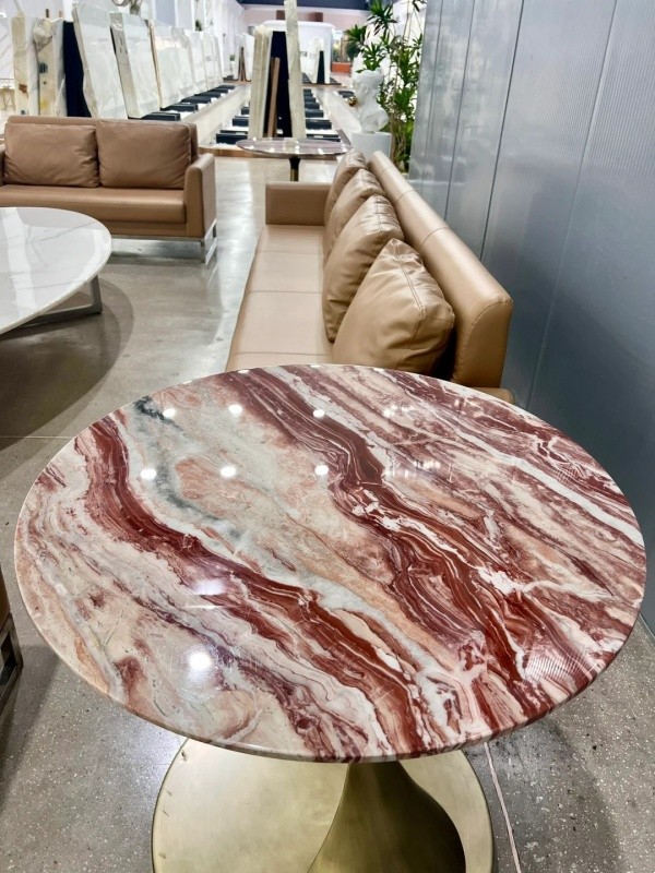Arabescato Orobico Rosso Marble dining table