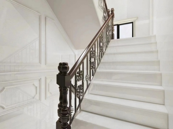 crystal white marble stairs