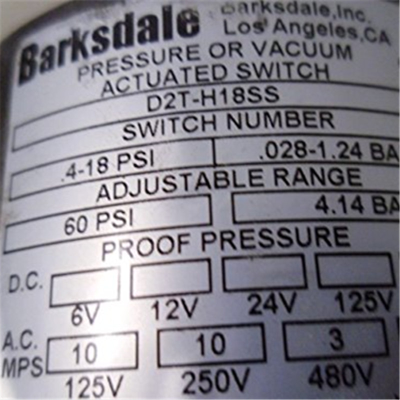 D2T-H18SS Pressure Switch