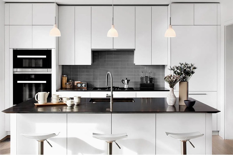 White Flat Slab Kitchen Cabinets White Flat Slab Kitchen Cabinets