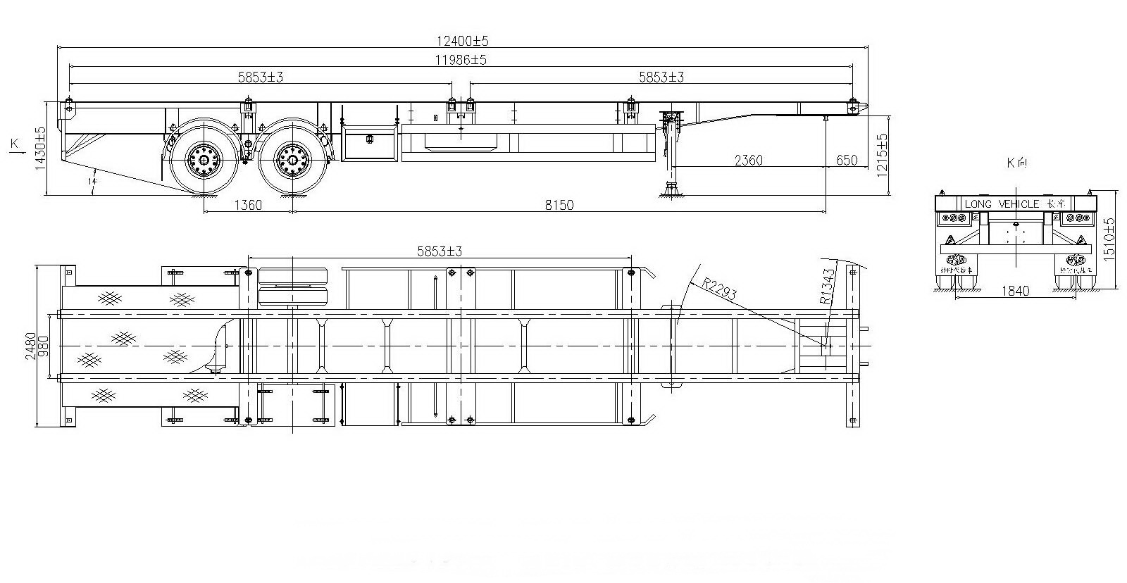 2 axle bogie suspension container semitrailer manufacturer 2 axle bogie suspension container semitrailer manufacturer