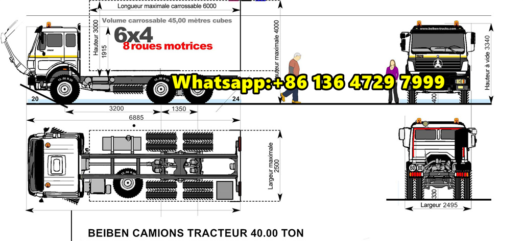 Beiben 2642 truck drawing