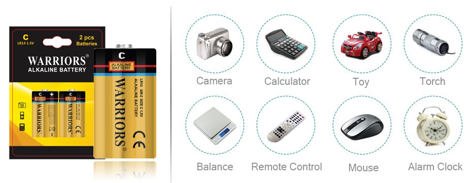 High-capacity Industrial Alkaline C LR14 Batteries High-capacity Industrial Alkaline C LR14 Batteries