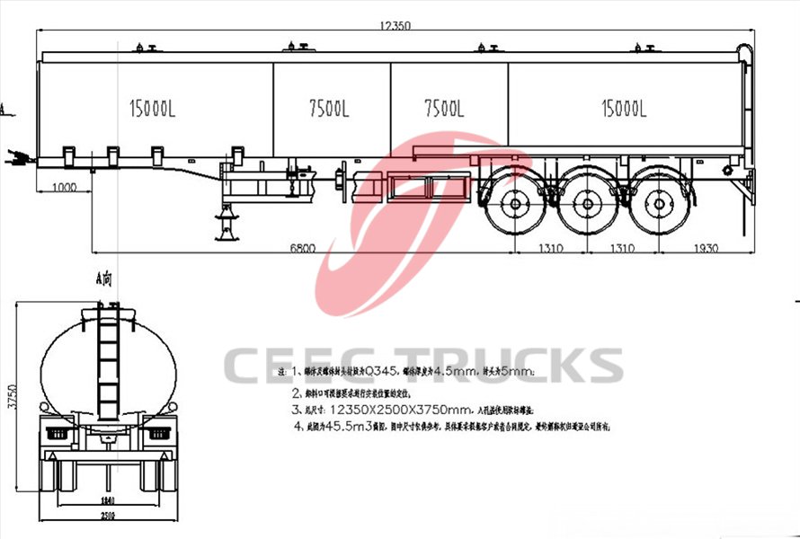 45 CBM oil tanker semitrailer manufacturer 45 CBM oil tanker semitrailer manufacturer
