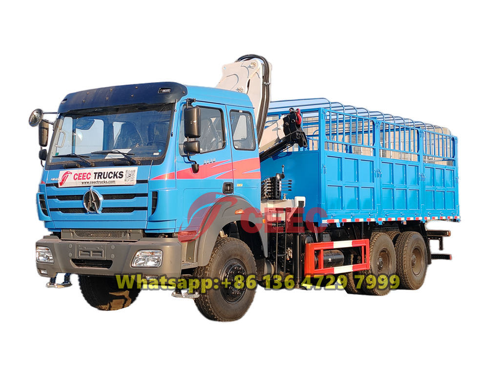 Beiben 10 wheeler 5 ton boom crane truck