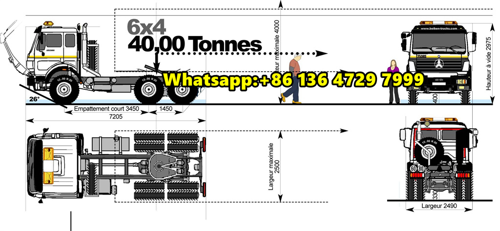 Beiben 2642SZ tractor head technical drawing
