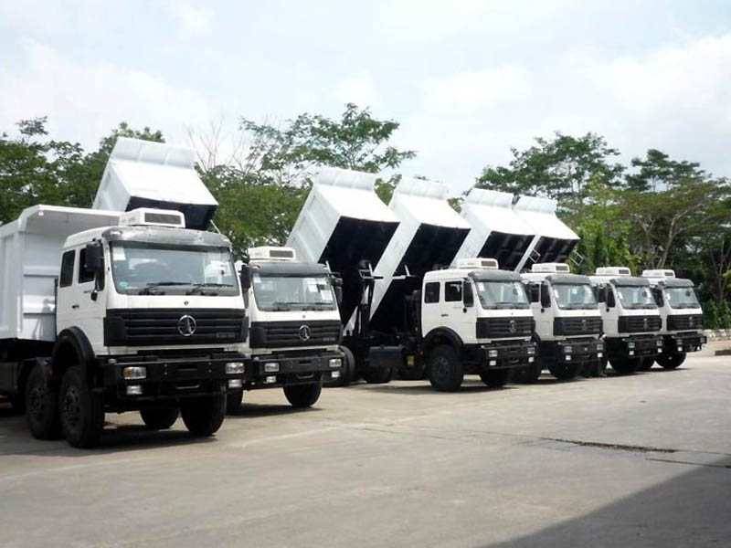 50 units beiben heavy duty dumper are totally finished in beiben trucks plant