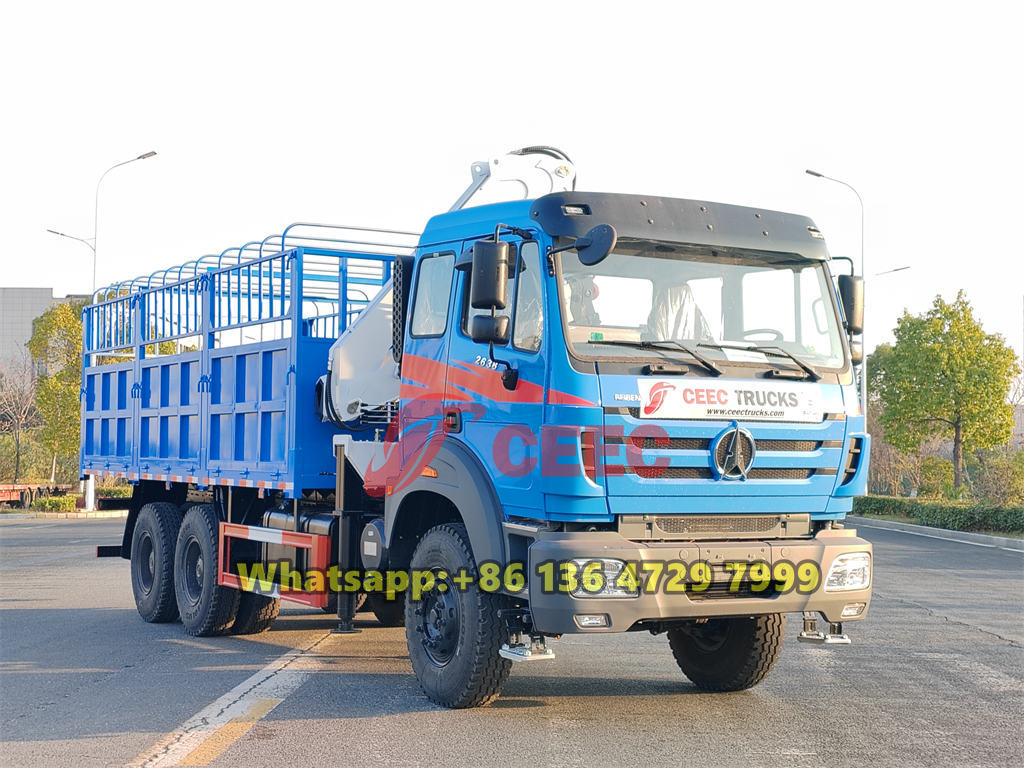 Beiben 2638 truck mounted knuckle boom crane