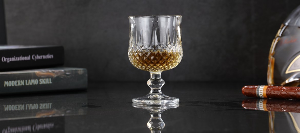 green goblet glasses