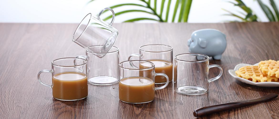 Borosilicate Colorful Handle Glass Coffee Mug