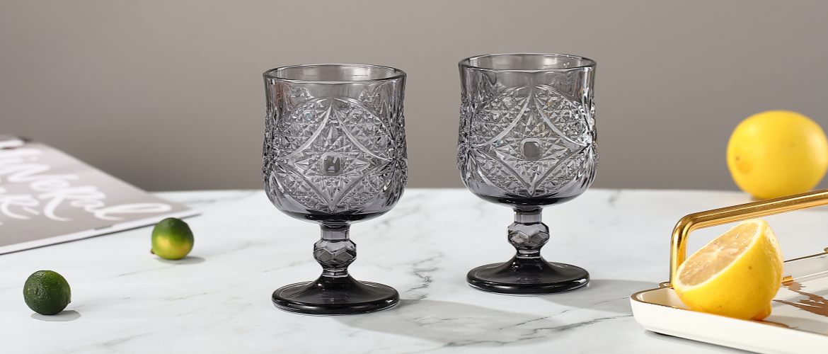vintage red glass goblets